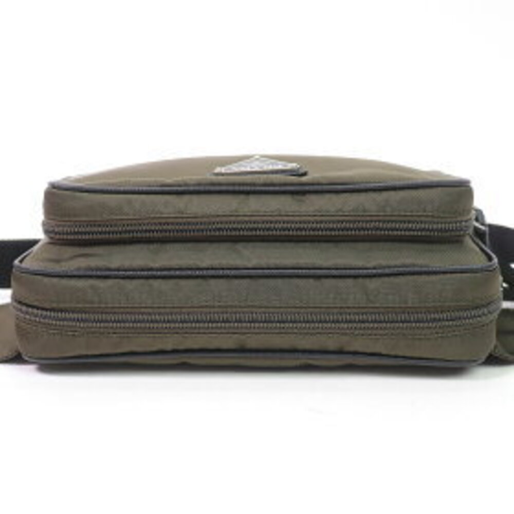 Prada Bag Mimetic Leather Khaki Saffiano Tessuto RE Green Triangle Belt BELTBAG - Picture 6 of 7